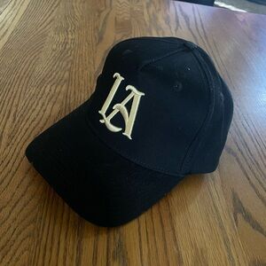 YoungLA Baseball Cap with Cream Raised LA Embroidery